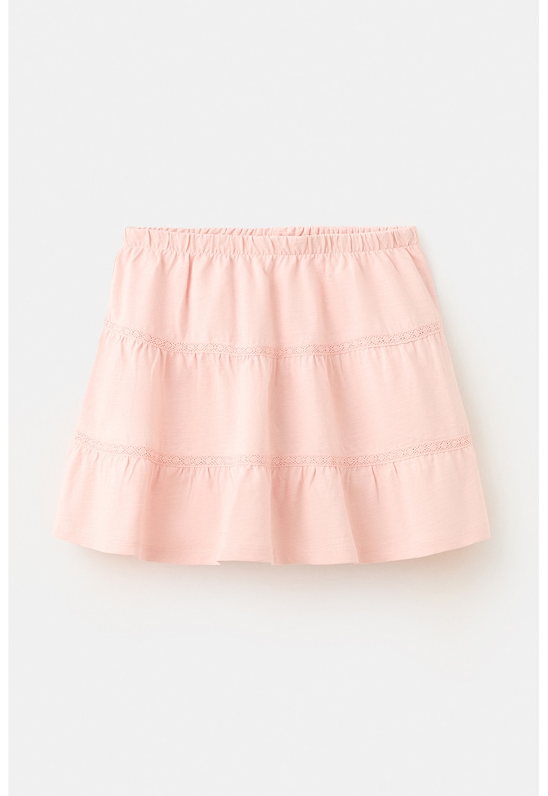 Fusta mini evazata cu talie elastica - Roz pal