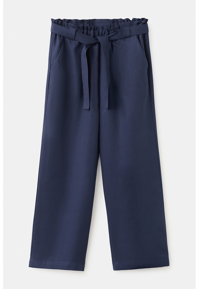 Pantaloni ampli de lyocell - Bleumarin