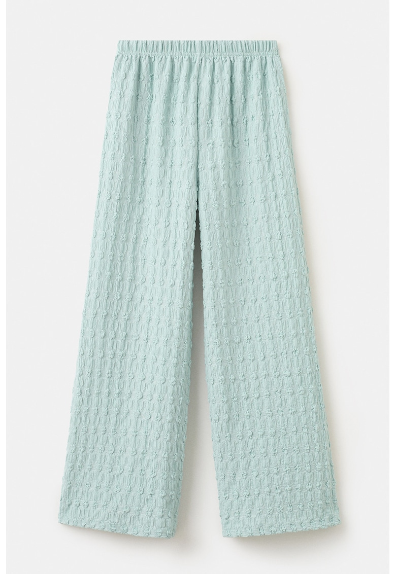 Pantaloni vaporosi texturati - Verde pal