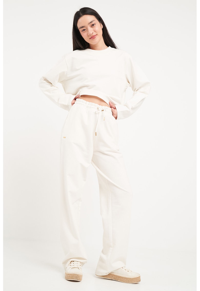 Bluza de trening lejera crop - Alb