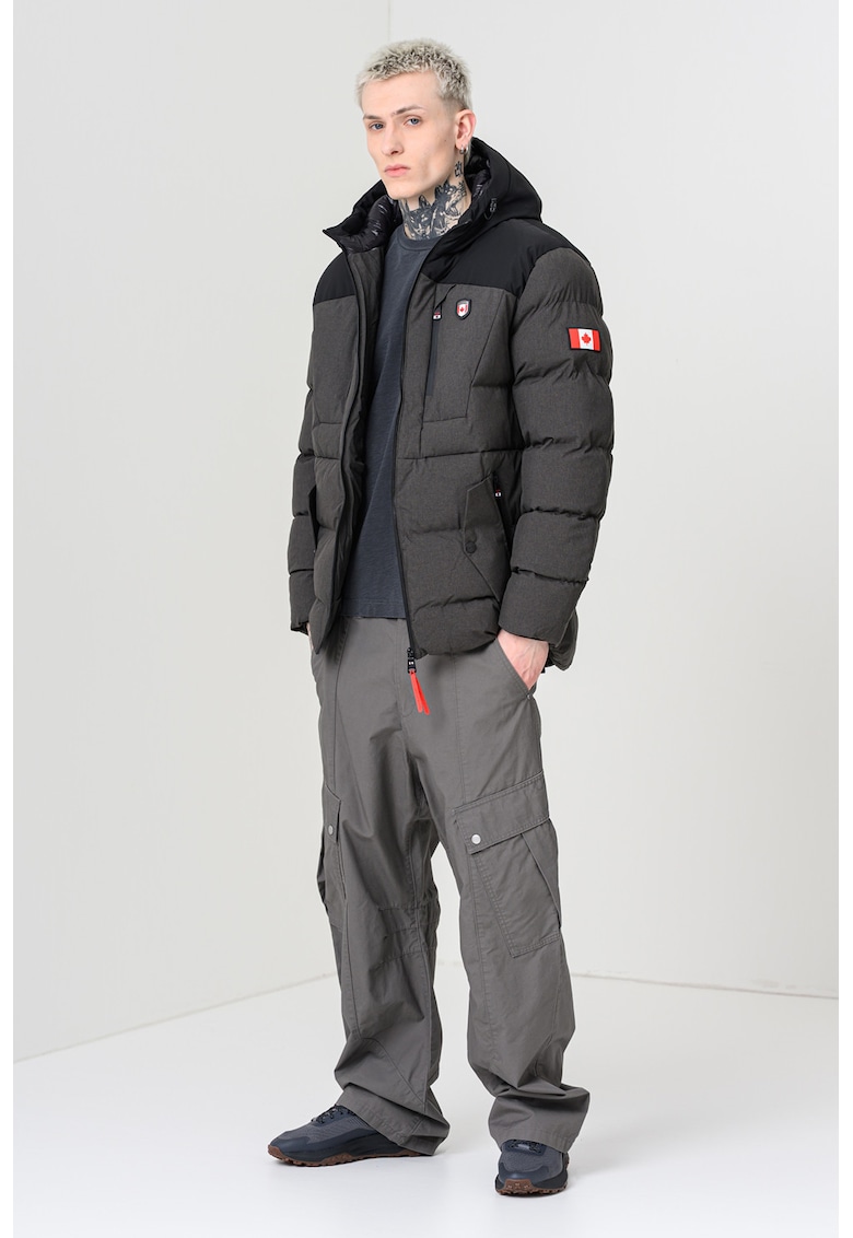 Geaca cu model colorblock si vatelina Cashblendeak - Negru/Gri inchis