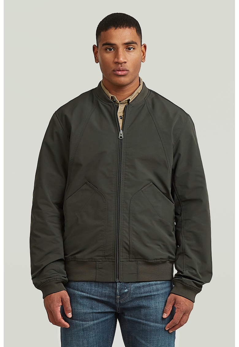 Jacheta bomber cu fermoar - Kaki inchis
