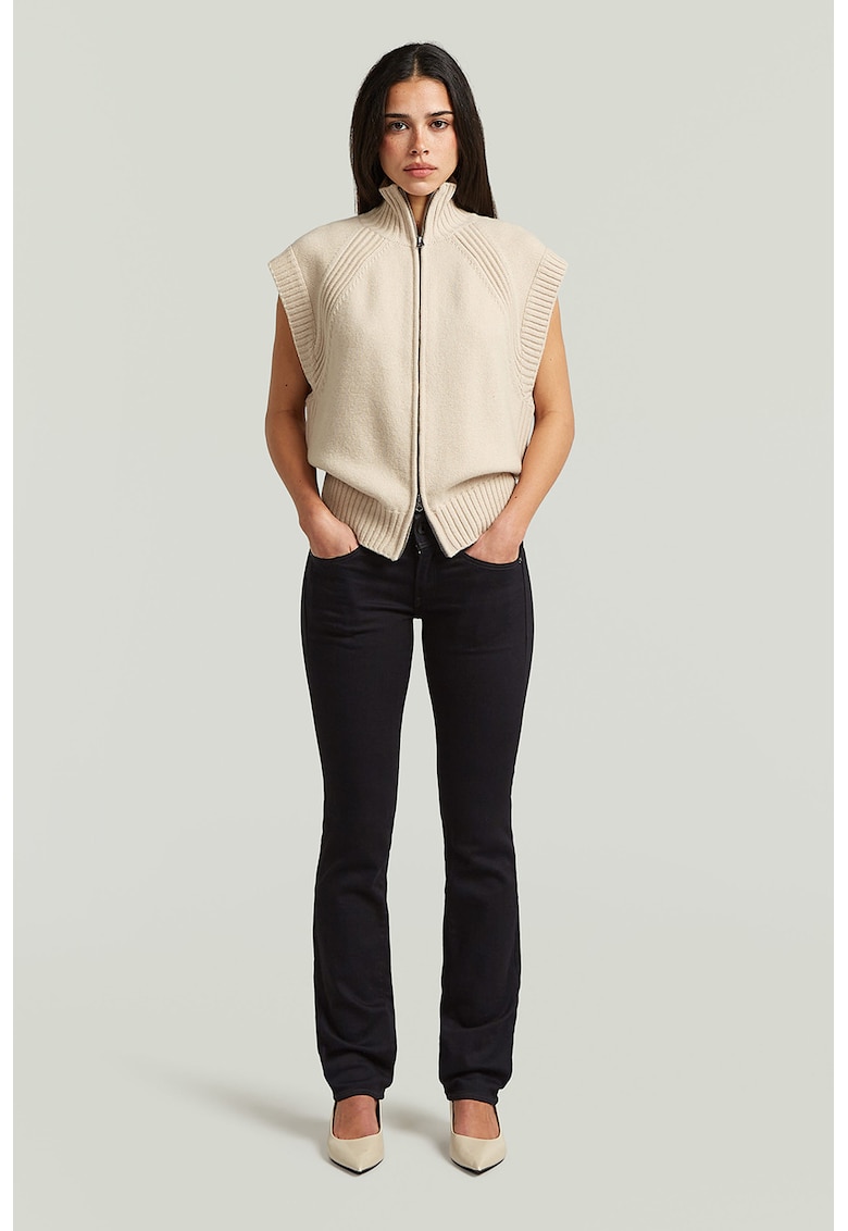 Blugi cu talie joasa si croiala bootcut - Negru