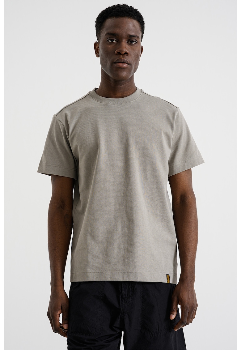 Tricou din bumbac organic cu decolteu la baza gatului - Verde pal