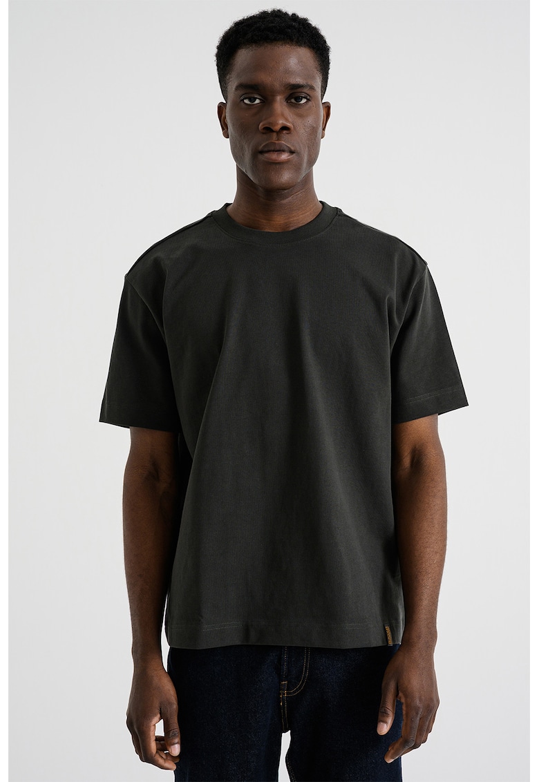 Tricou lejer din bumbac organic - Gri antracit