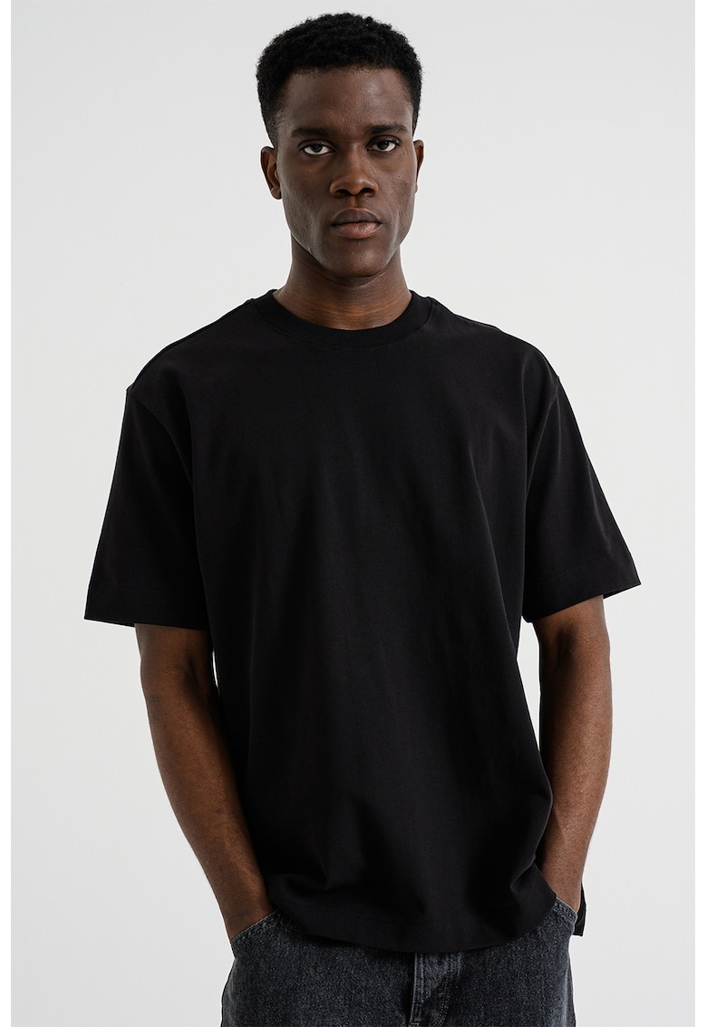 Tricou lejer din bumbac organic - Negru