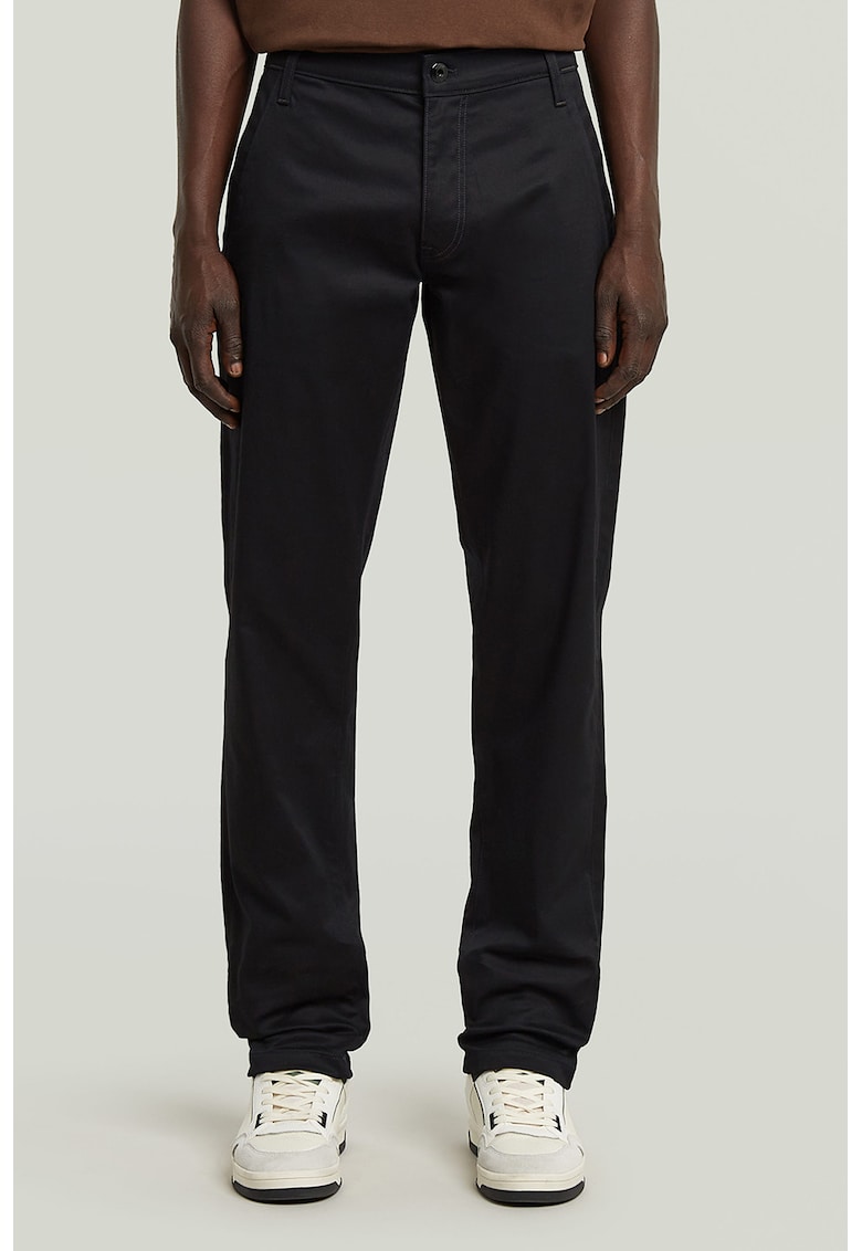 Pantaloni chino cu croiala conica Morry - Maro inchis/Violet pruna