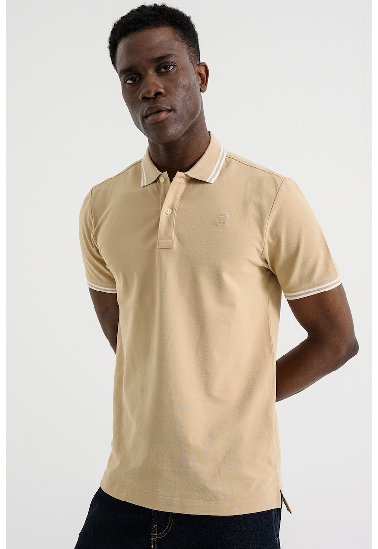 Tricou polo slim fit Dunda - Bej deschis