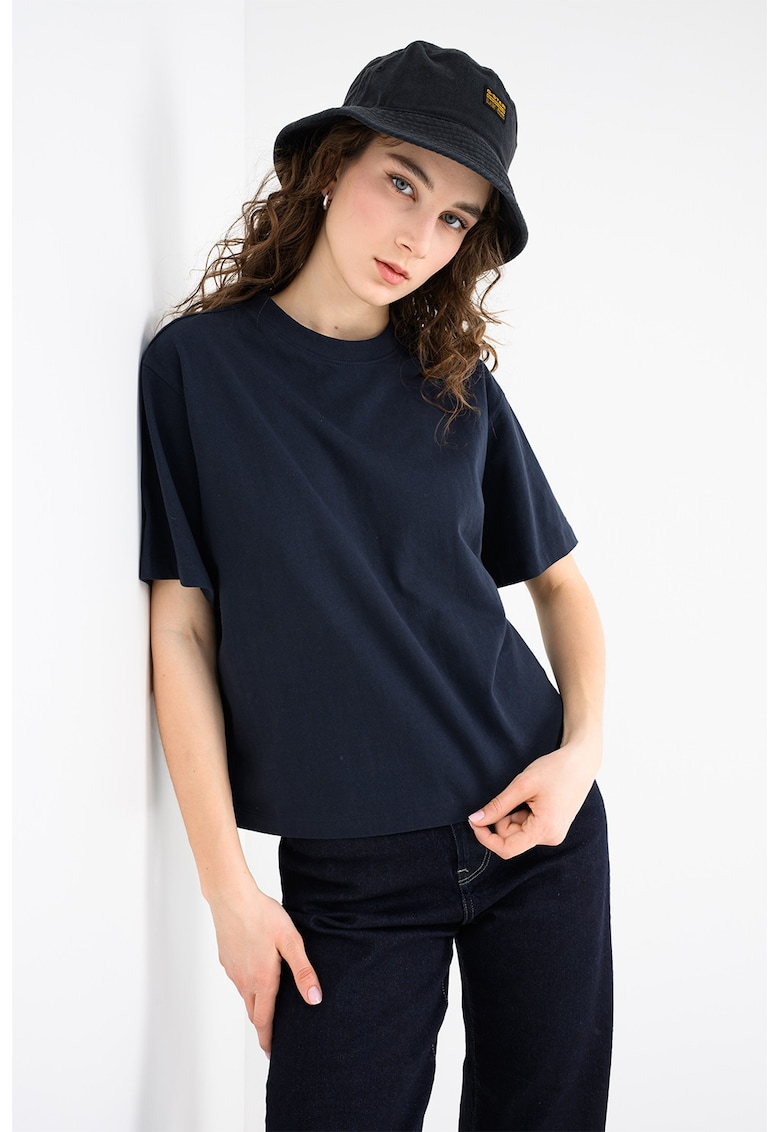 Tricou uni din bumbac organic - Albastru ultramarin