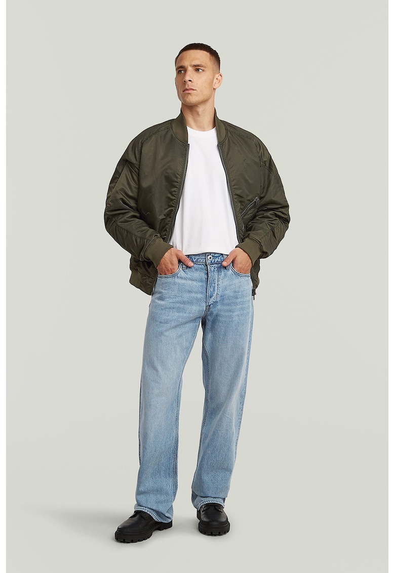 Blugi relaxed fit cu model cu 5 buzunare - Albastru deschis