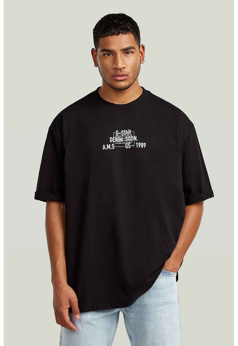 Tricou lejer din bumbac organic - Alb/Negru