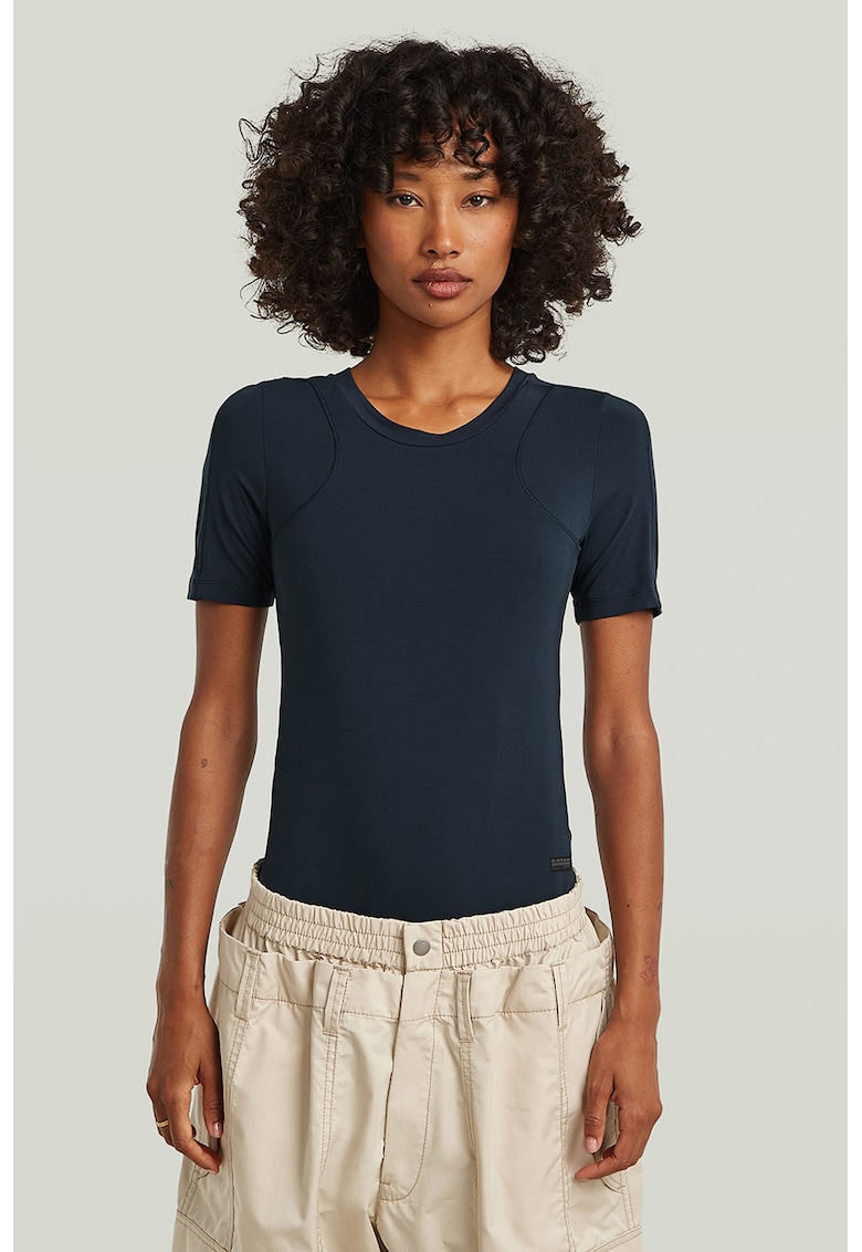 Body slim fit din amestec de modal - Gri carbune