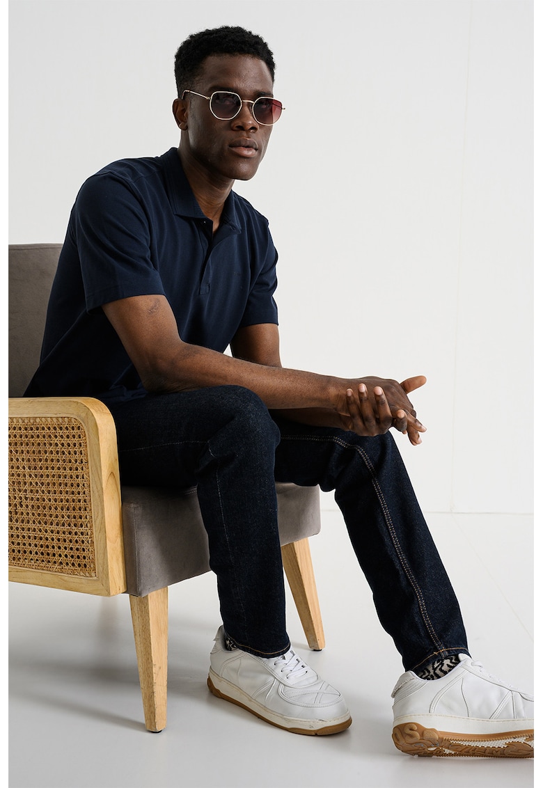 Tricou polo din bumbac organic Core - Bleumarin