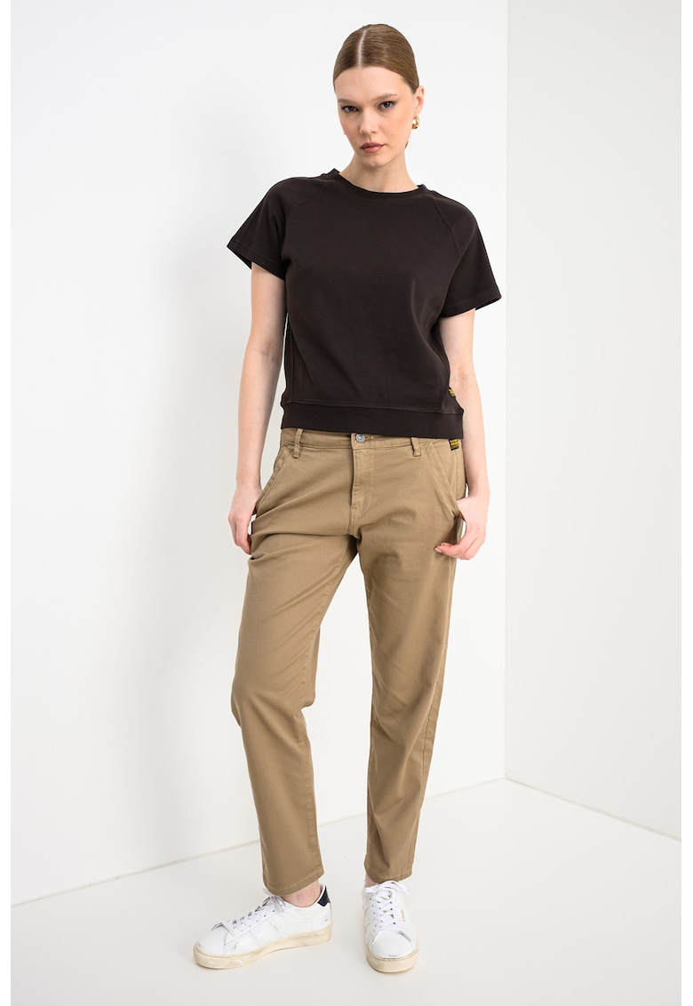 Tricou din bumbac organic cu maneci raglan - Maro pamantiu