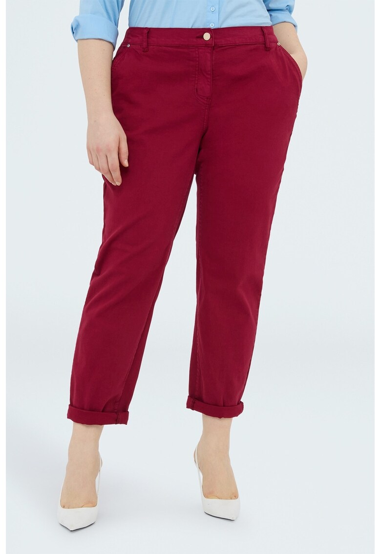 Pantaloni chino uni - Visiniu