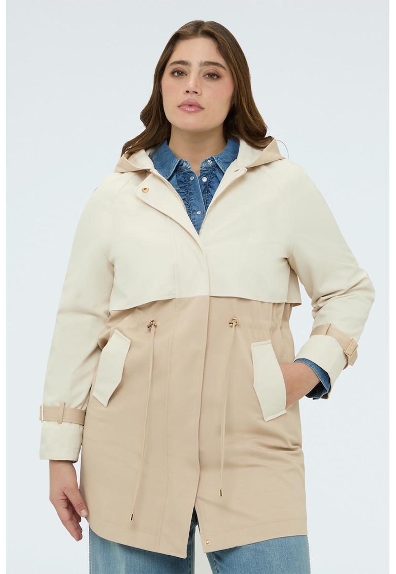 Palton cu un cordon in talie - Crem/Bej deschis