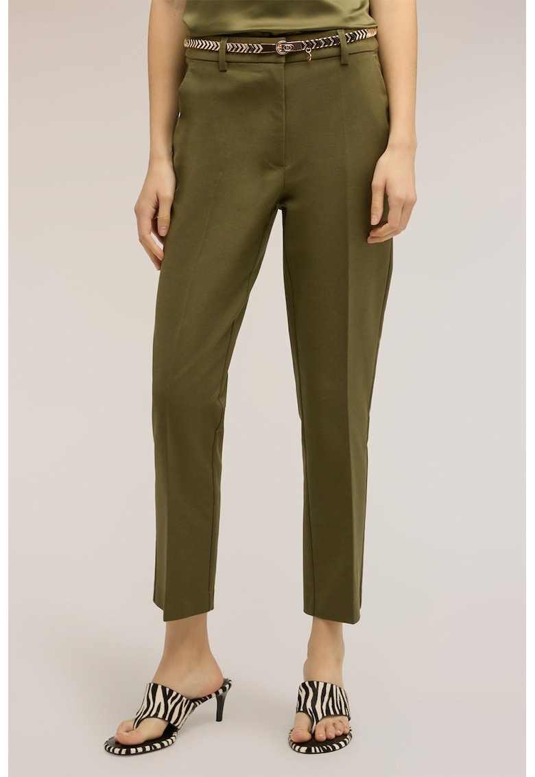 Pantaloni crop uni - Verde feriga