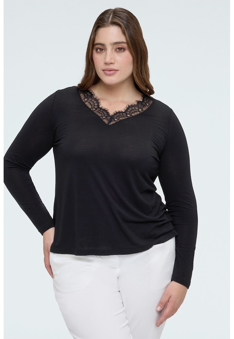 Bluza uni cu decolteu in V - Negru