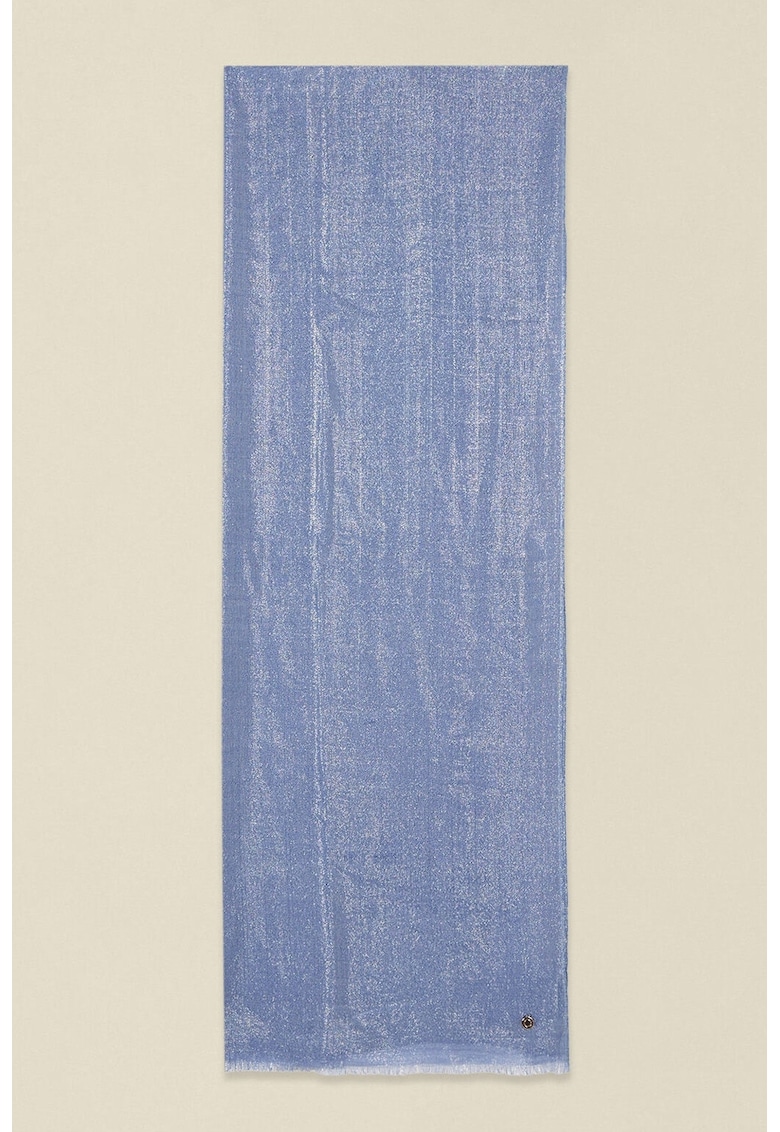 Esarfa din amestec de lana cu insertii din lurex - Albastru pastel