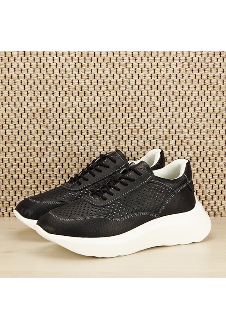 Sneakers piele naturala Aniela negru M5 7698 - Negru