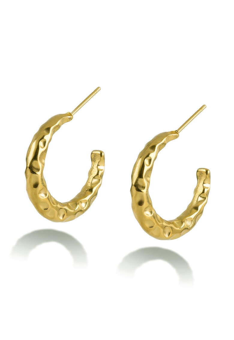 Cercei rotunzi placati cu aur de 18K - Auriu