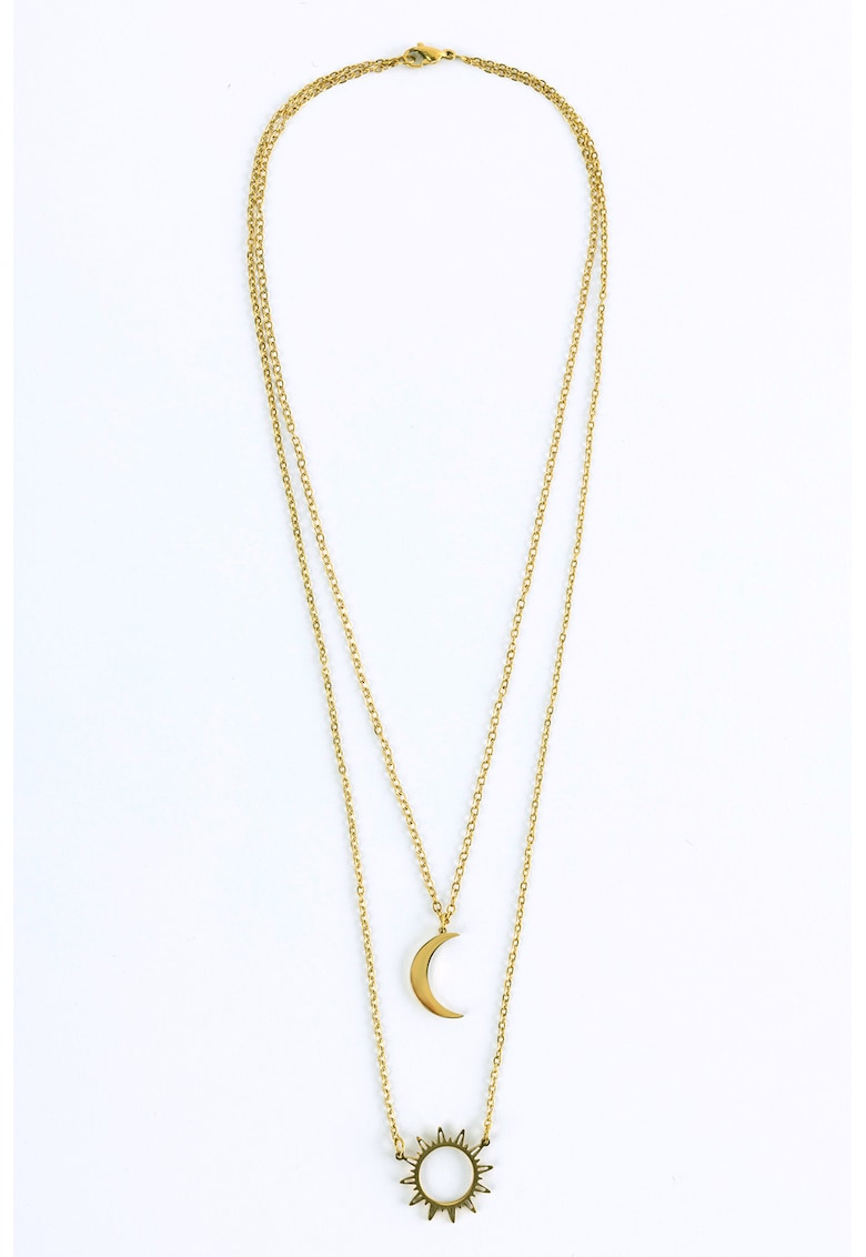 Colier dublu placat cu aur de 18K - Auriu