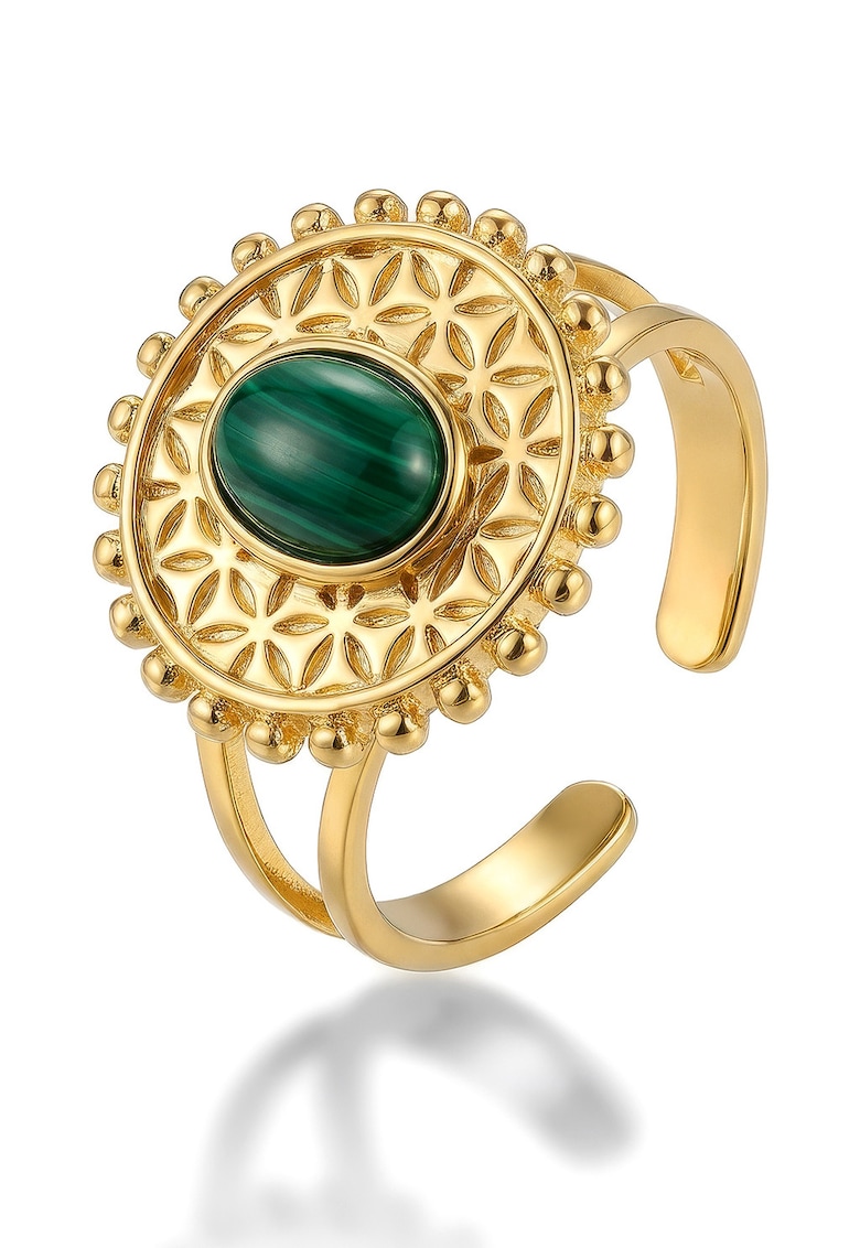 Inel ajustabil cu piatra - Auriu