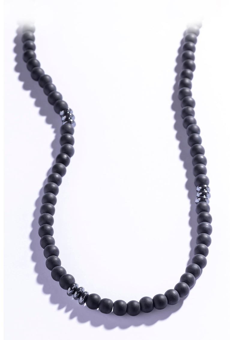 Colier cu margele de sticla - Argintiu