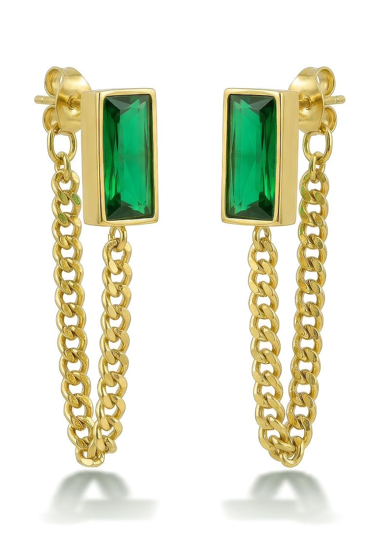 Cercei drop placati cu aur de 18K - Auriu