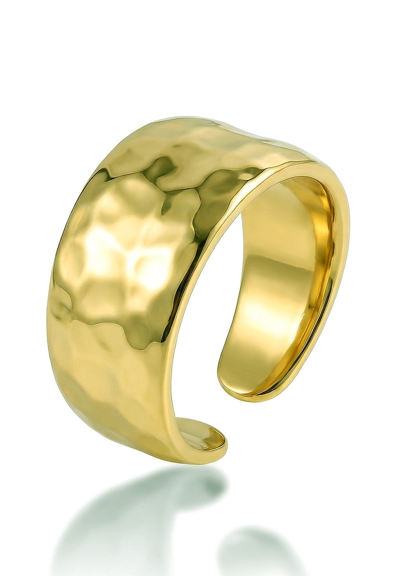 Inel ajustabil de otel inoxidabil placat cu aur de 18K - Auriu