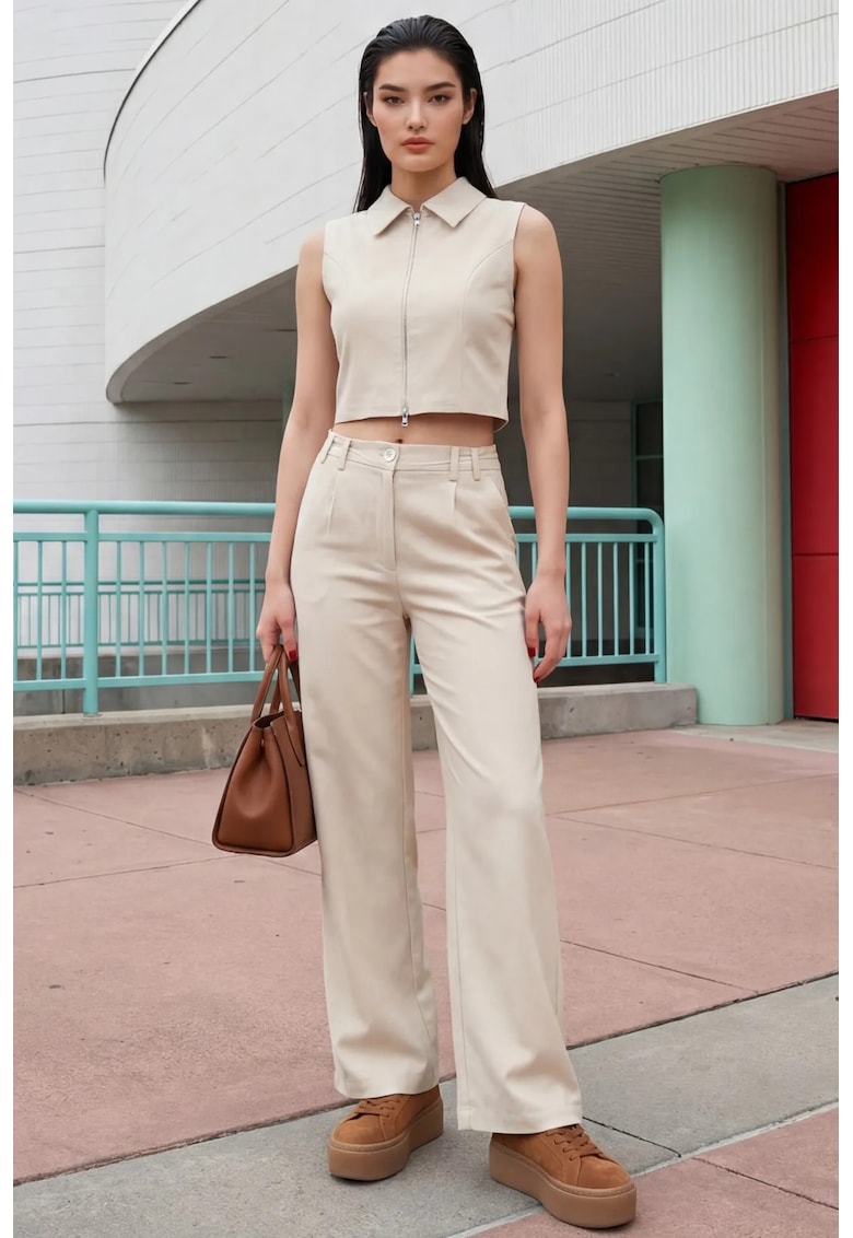 Set compleu dama - talie inalta - bej