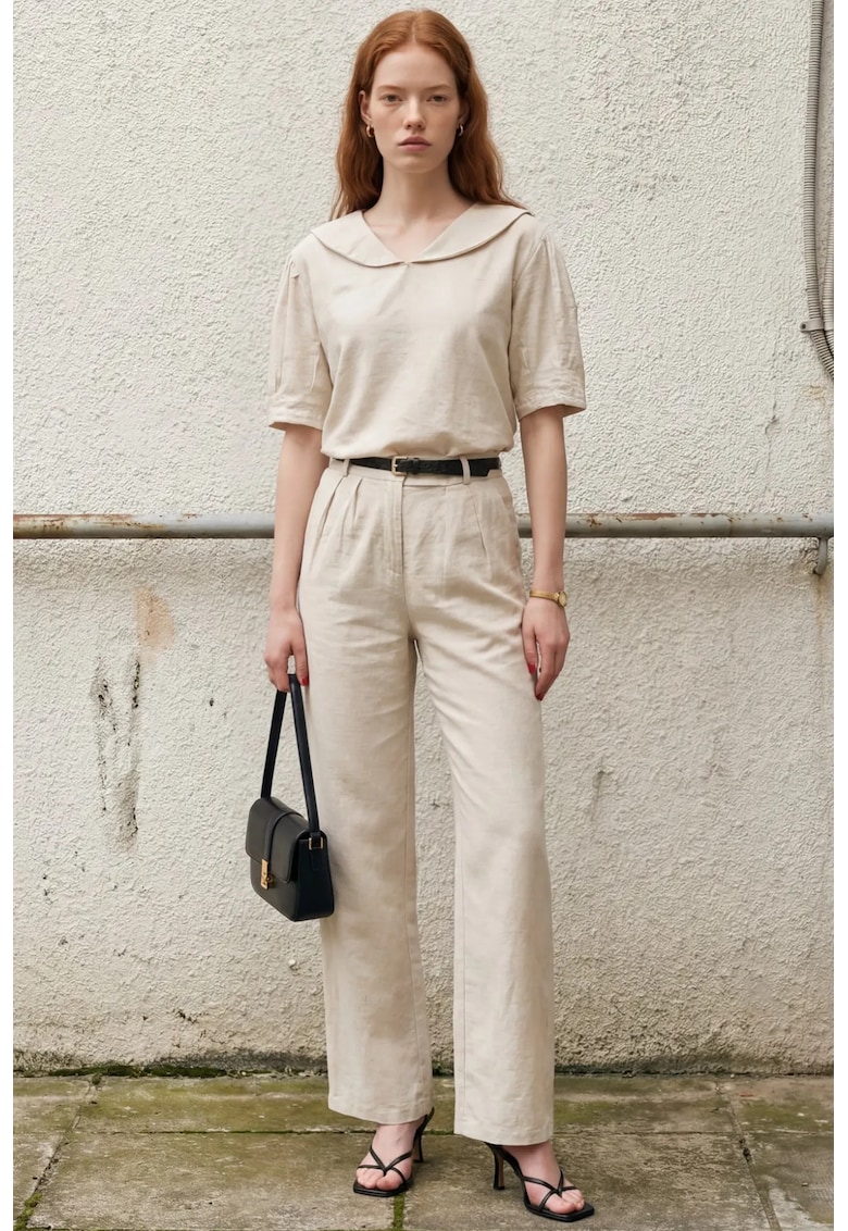 Compleu dama - doua piese - bej - 90% bumbac