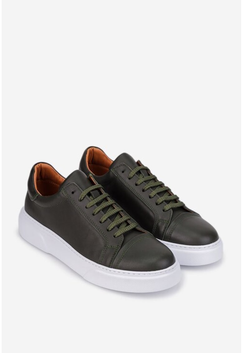 Pantofi barbati kaki din piele naturala