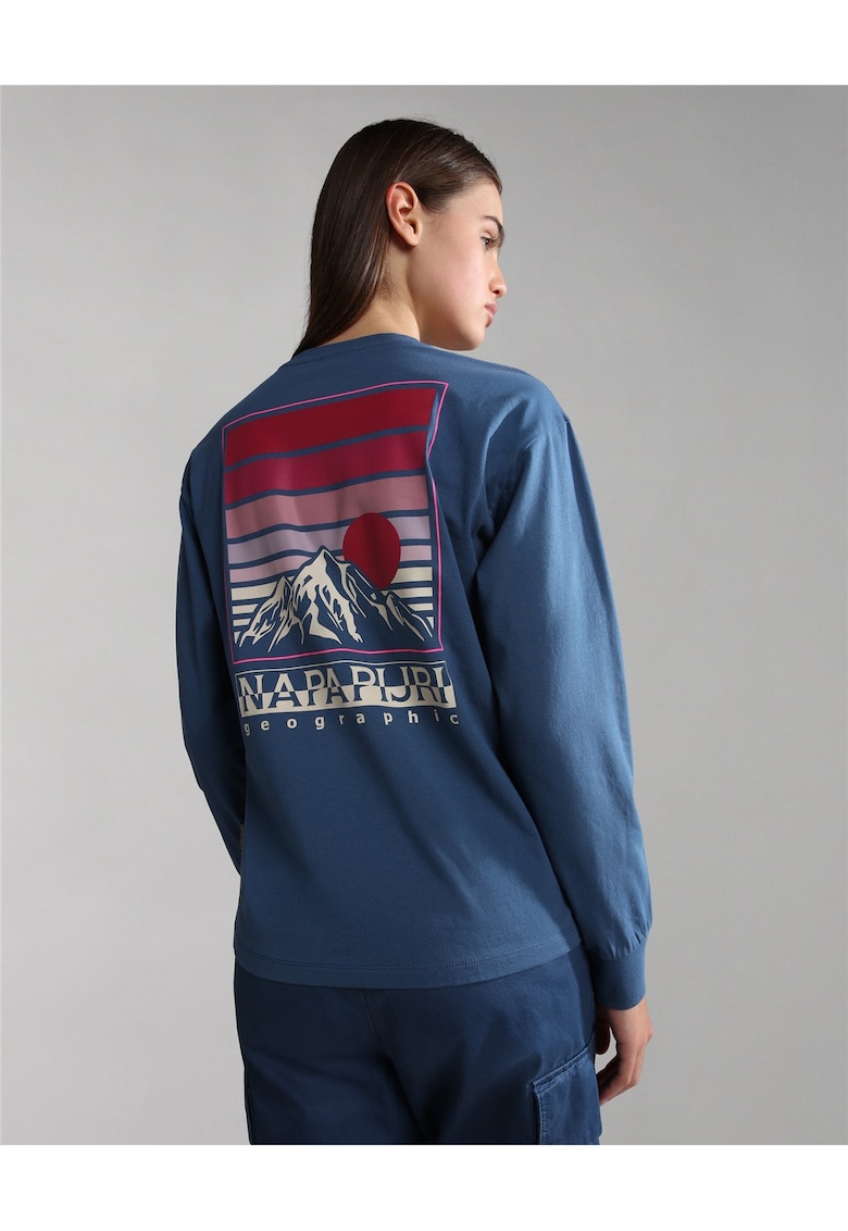 Bluza din bumbac cu imprimeu pe partea din spate Chalk -