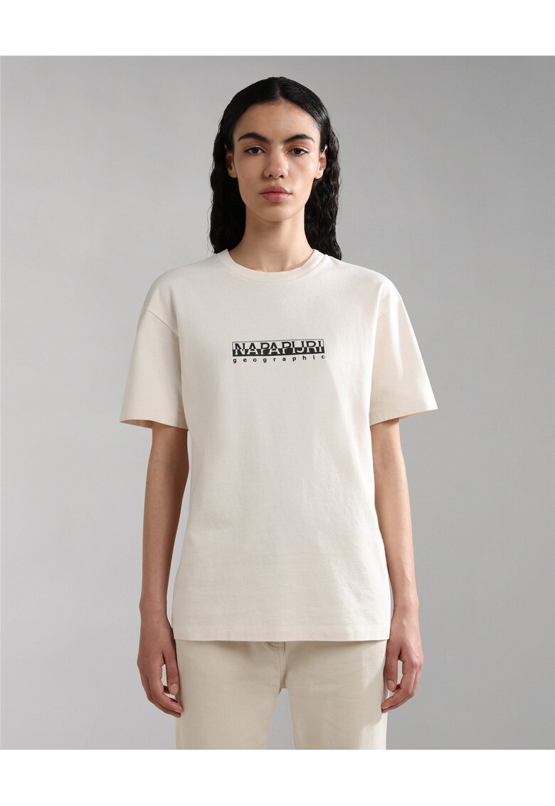Tricou cu maneci cazute si logo -
