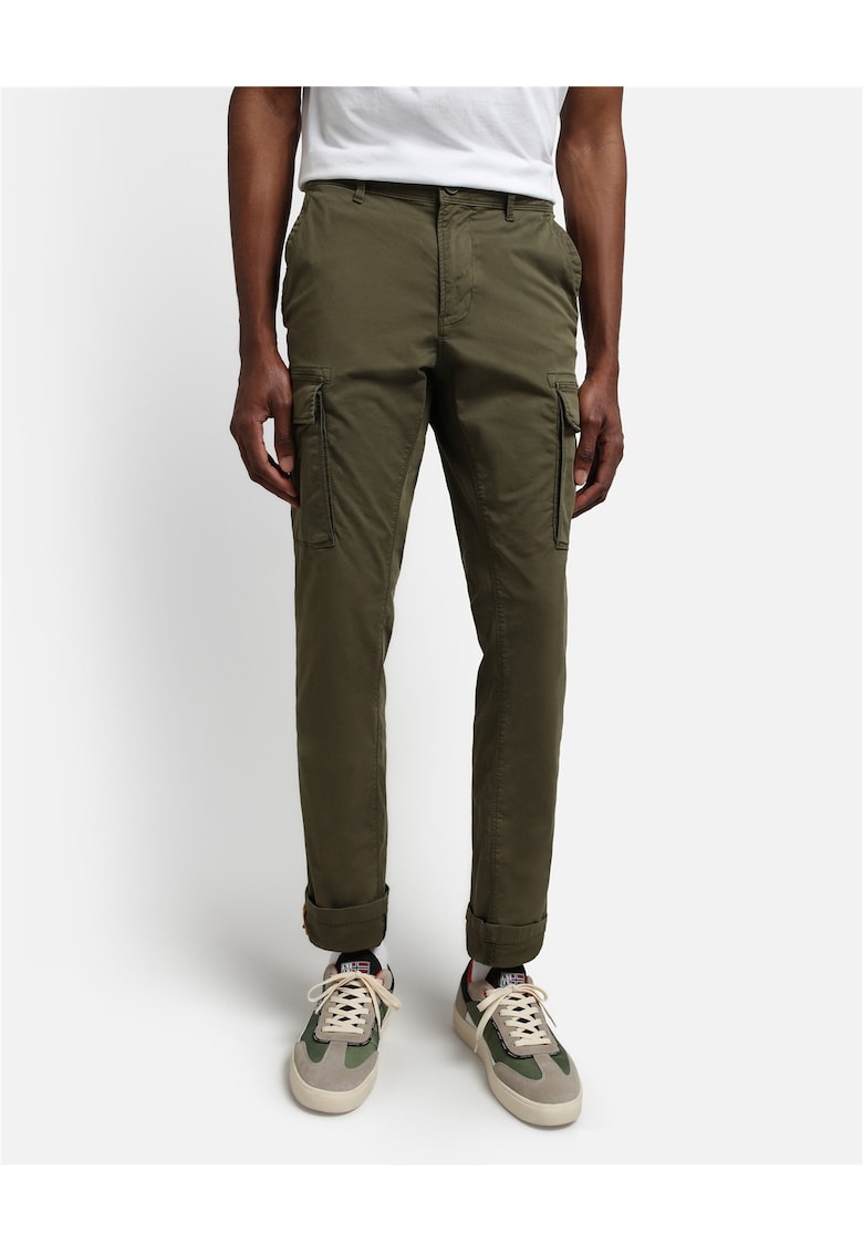 Moto pantaloni cargo din bumbac -