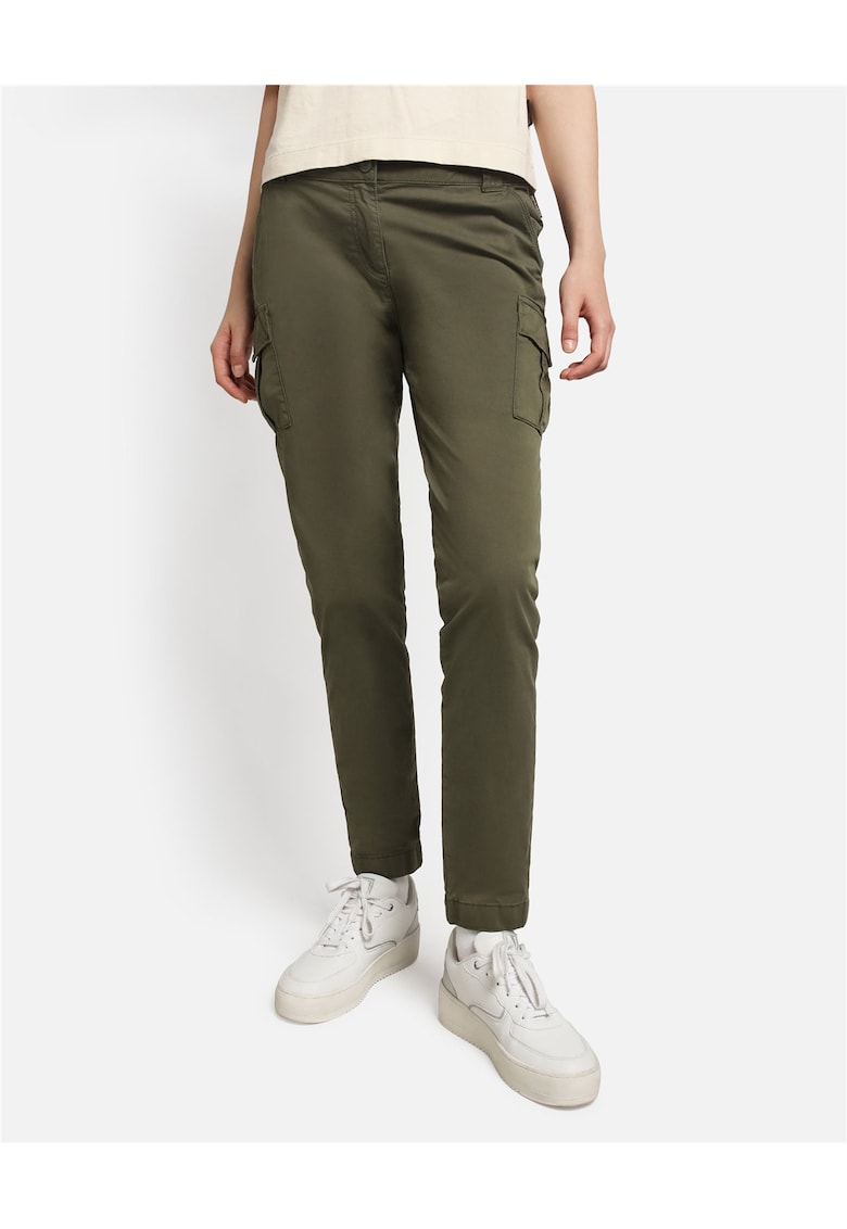 Marin pantaloni cargo din amestec de bumbac -