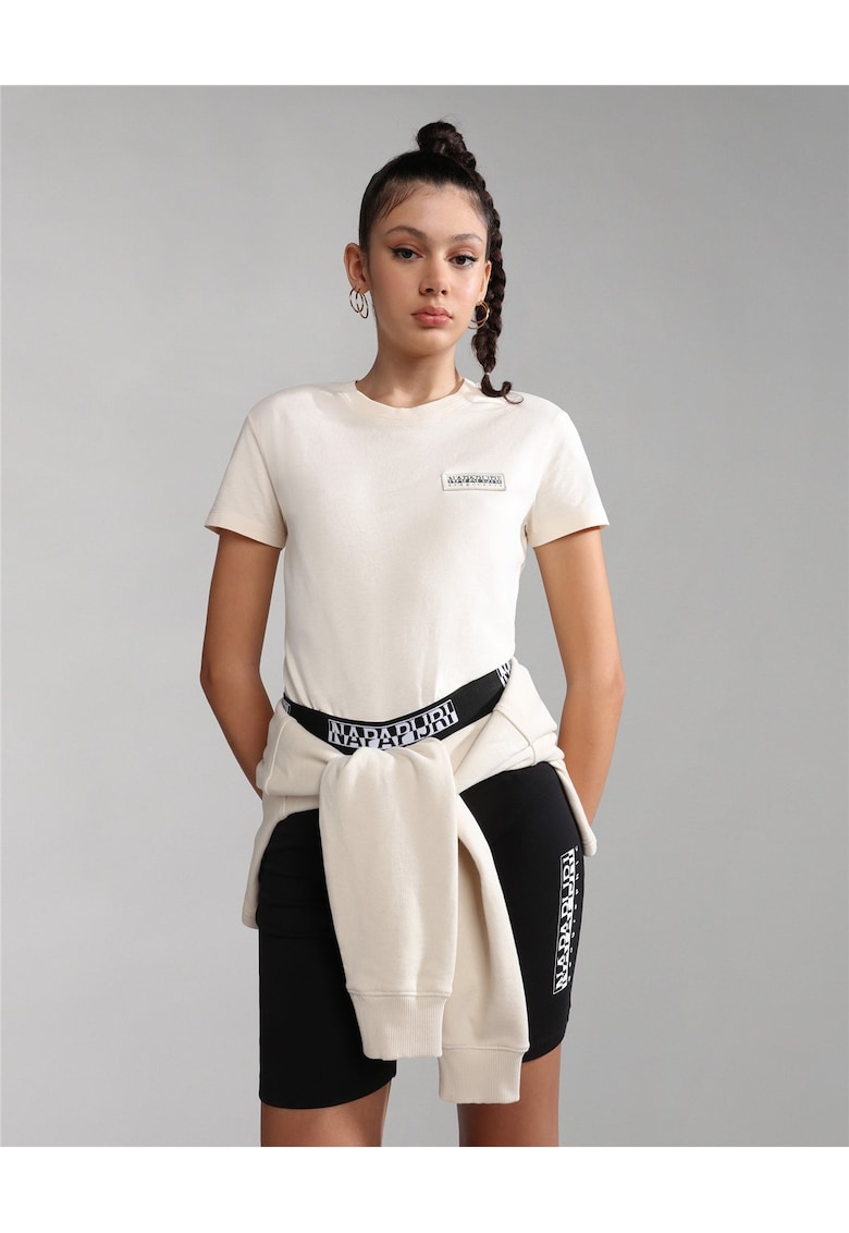 Tricou din bumbac cu decolteu la baza gatului Morgex -