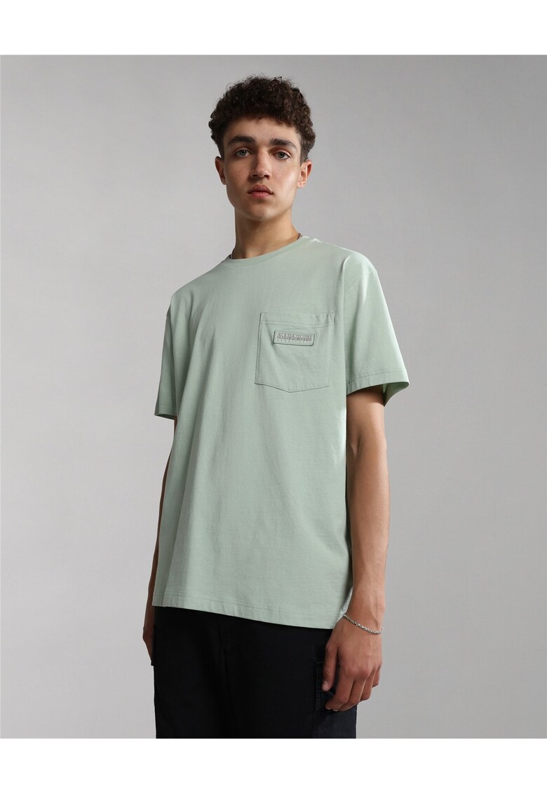 Morgex tricou din bumbac cu decolteu la baza gatului -