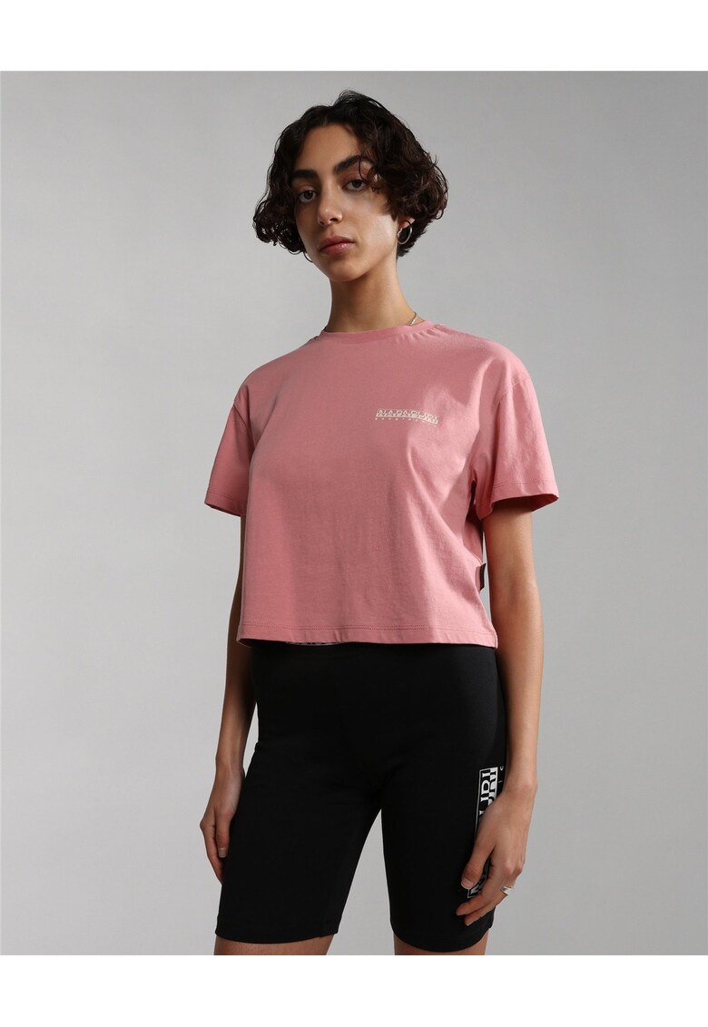 Tricou crop cu imprimeu logo pe spate Cenepa -