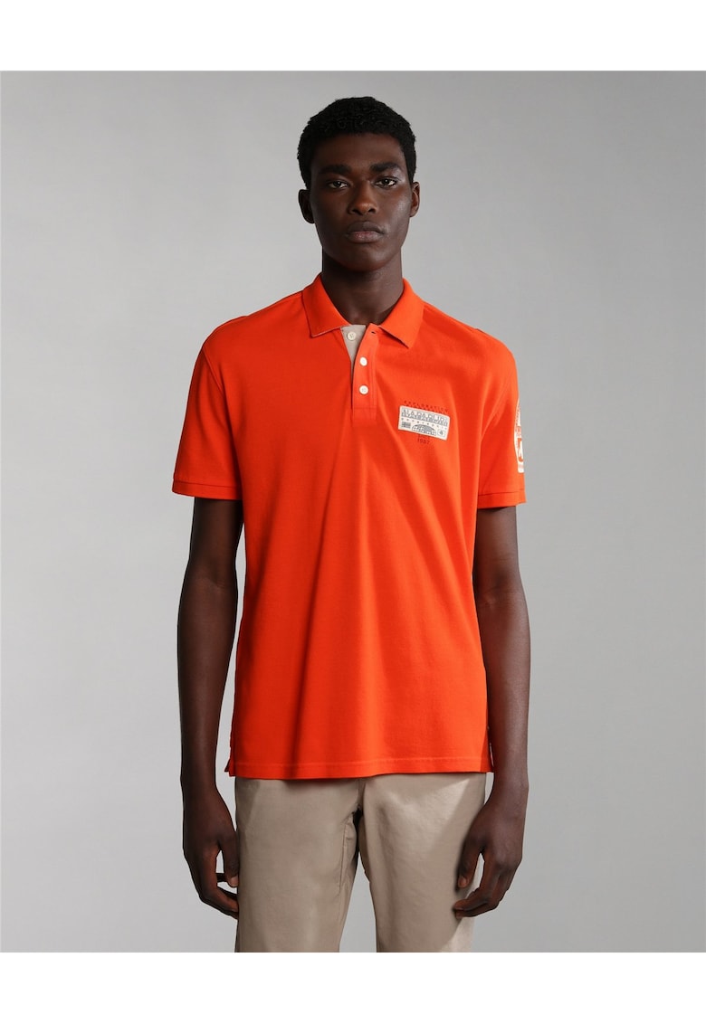 Ticou polo din bumbac cu detalii logo -