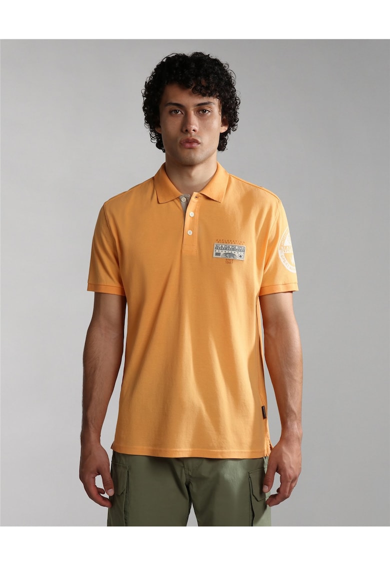 Tricou polo din bumbac cu detalii logo Amundsen -