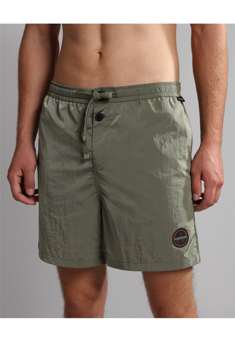 Pantaloni scurti de baie cu imprimeu uni Plata -