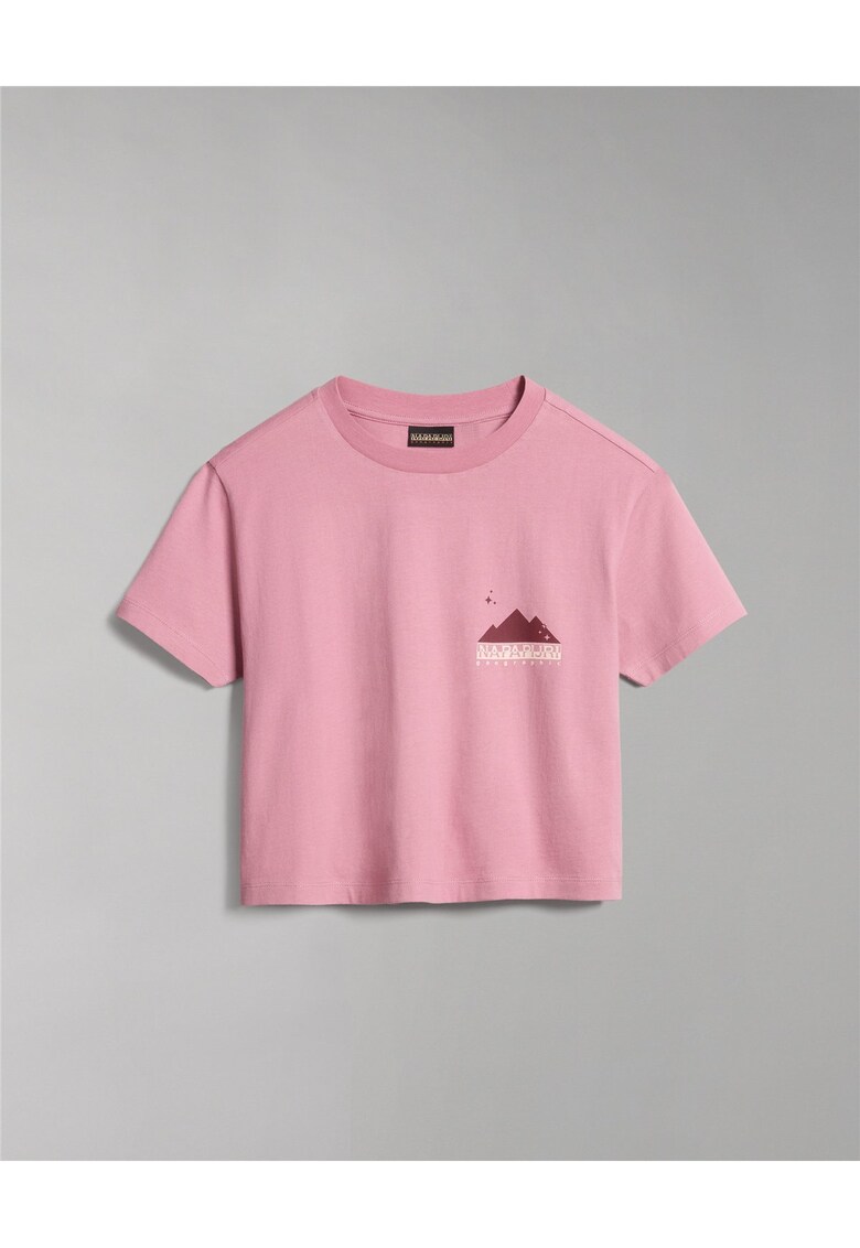 Tricou crop cu imprimeu Rope -