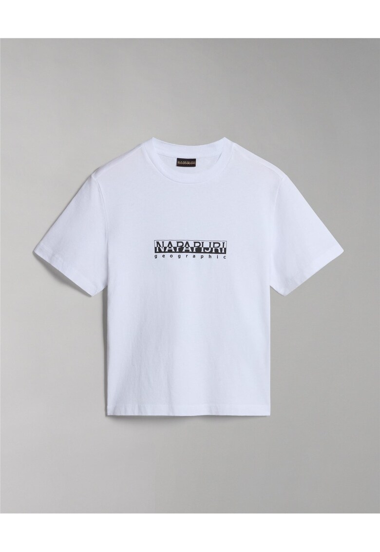 Tricou crop din bumbac cu imprimeu logo Box -
