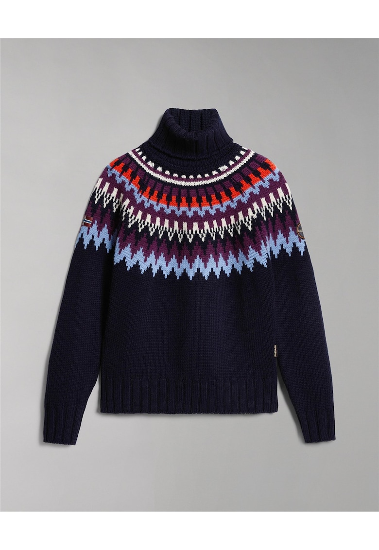 Pulover tricotat din amestec de lana Nathaniel cu guler inalt -