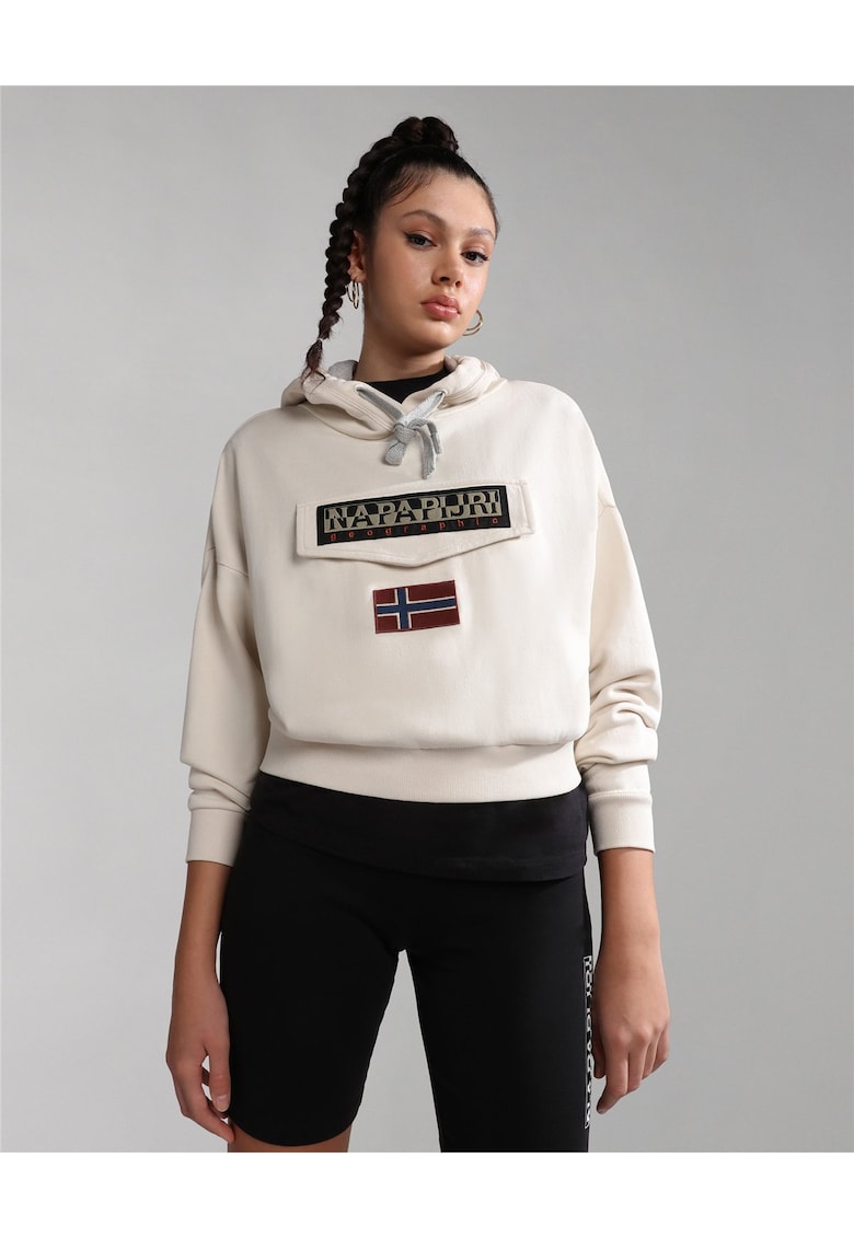 Hanorac crop cu logo brodat Burgee -