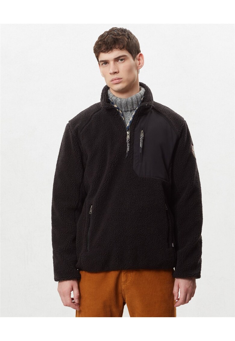 Bluzon fleece cu detaliu logo -