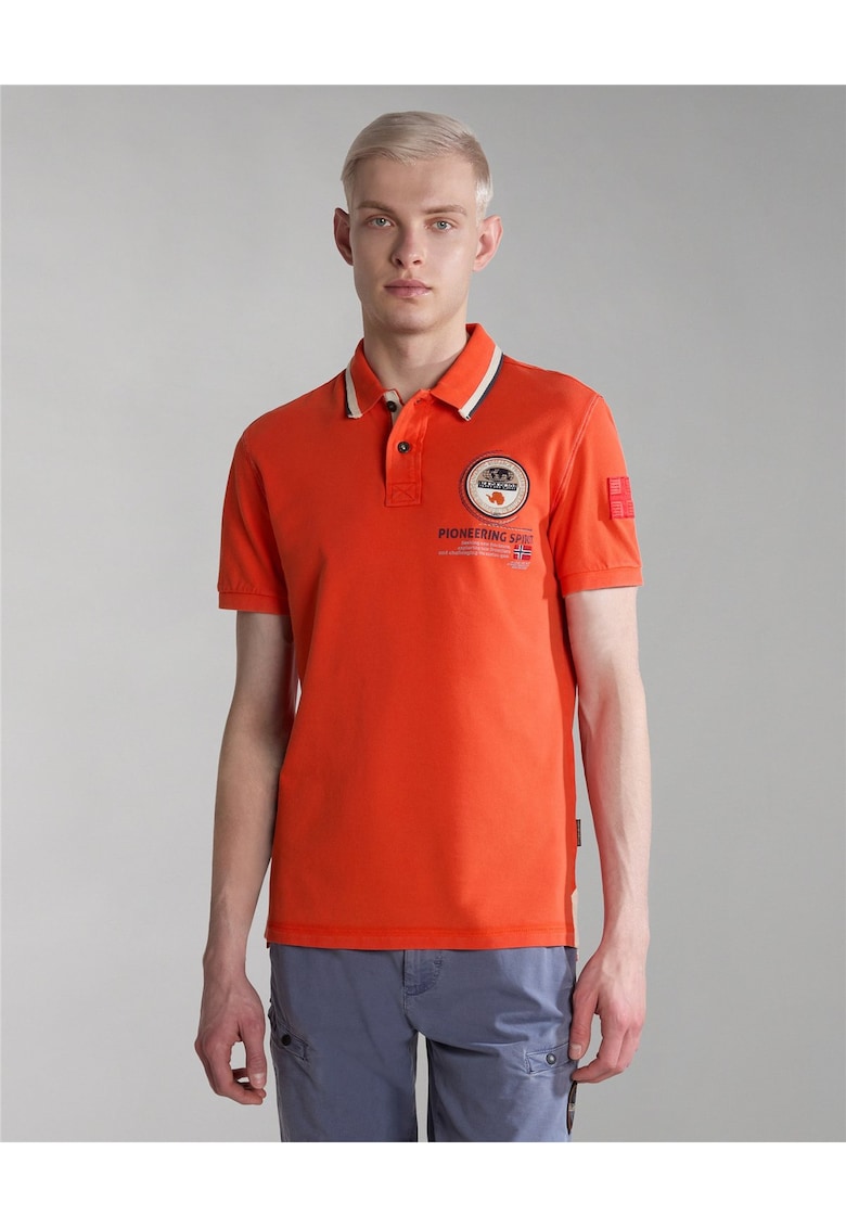 Tricou polo din bumbac cu detalii logo brodate Gandy