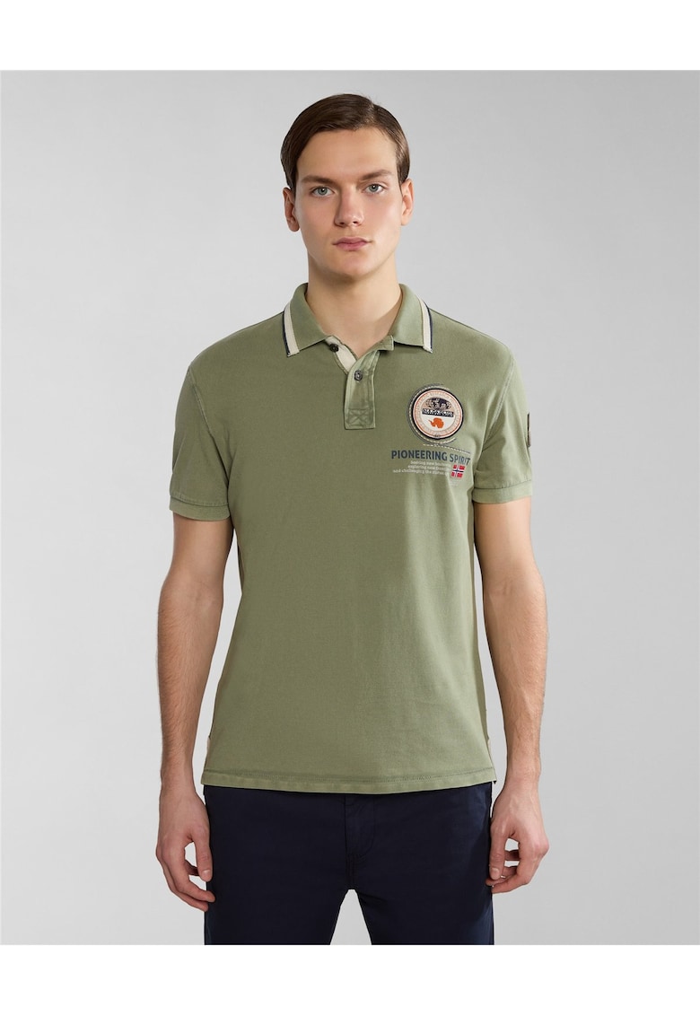 Tricou polo cu detalii logo Gandy -